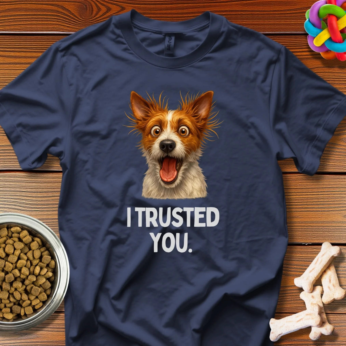 Betrayed Doggo: Digital Comedy Portrait, Meme - Worthy Pet Expression - T-Shirt - Wooferface