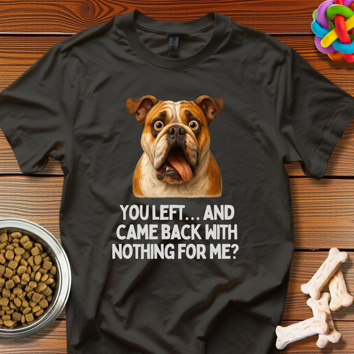 Bulldog Blues: Viral Canine Disappointment, Humorous Pet Photography - T-Shirt - Wooferface