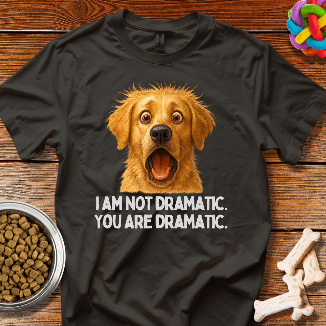 Dramatic Doggo: Fur - Filled Meme Magic, High - Contrast Canine Comedy - T-Shirt - Wooferface