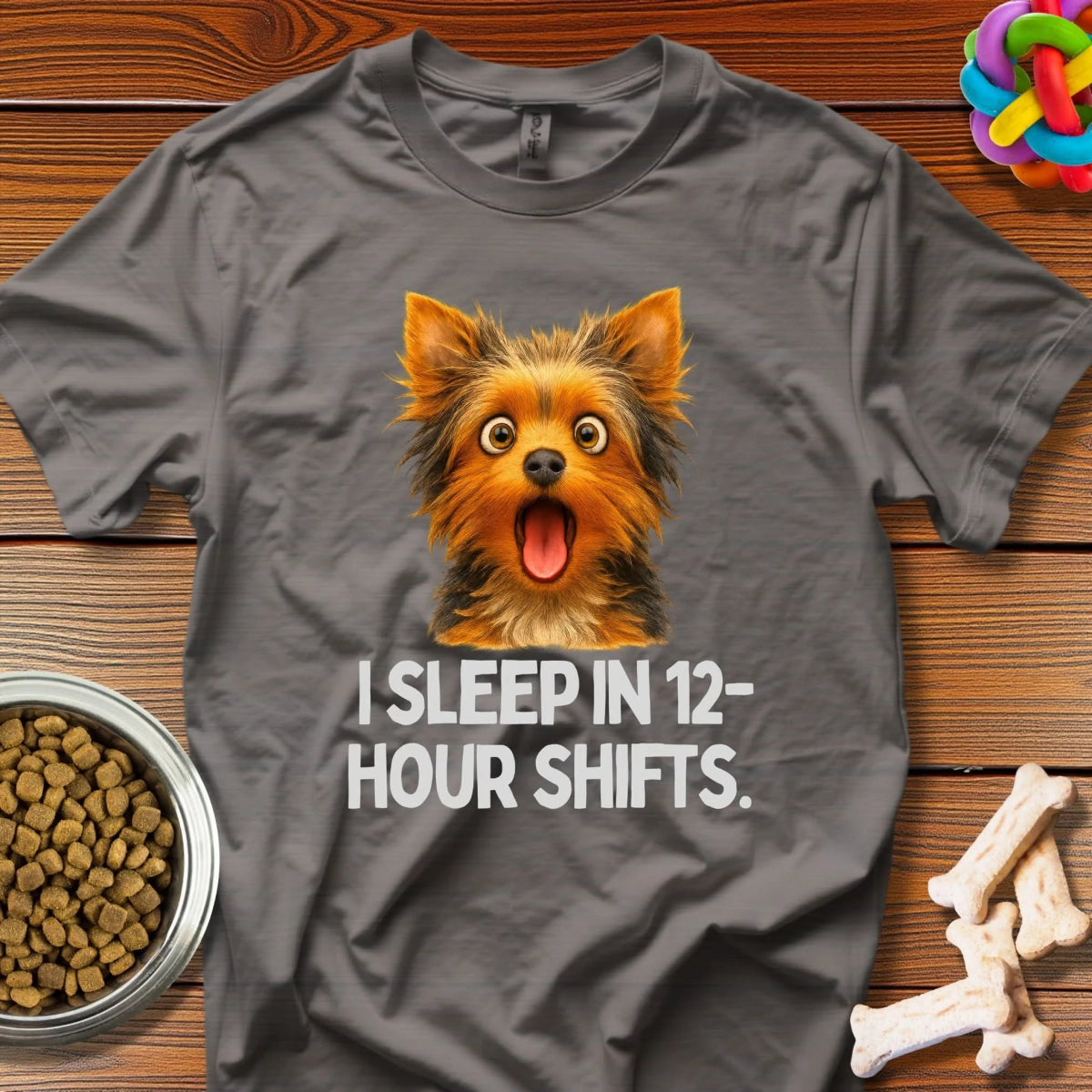 Exhausted Workplace Pup: Long Shift Humor, Viral Dog Meme Graphic - T-Shirt - Wooferface