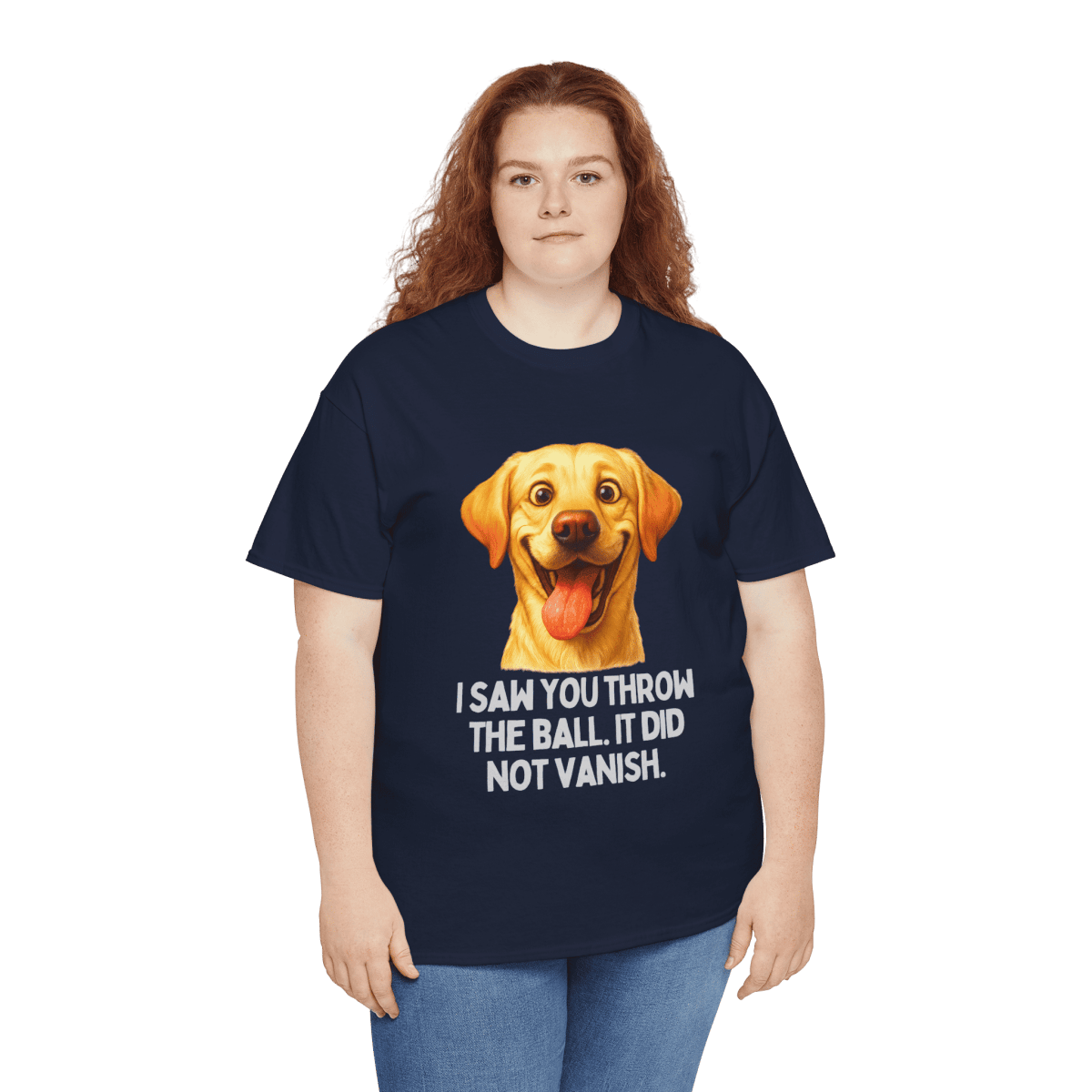I Saw You Throw the Ball... It Did Not Vanish – Golden Retriever Meme Tee | Wooferface Original - Wooferface