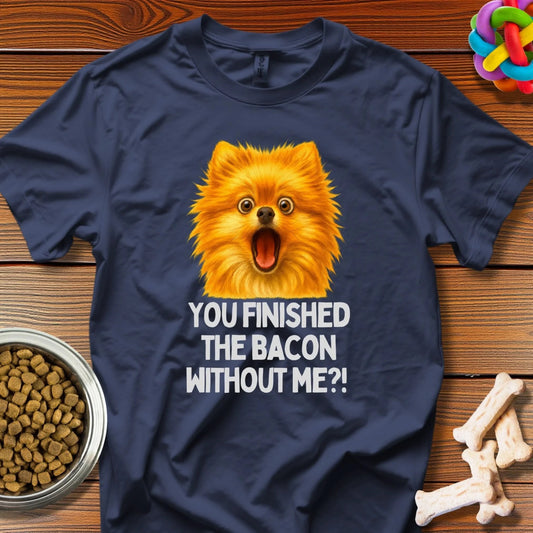 Bacon Betrayal: Pomeranian Shock Meme, Viral Pet Comedy - T-Shirt - Wooferface