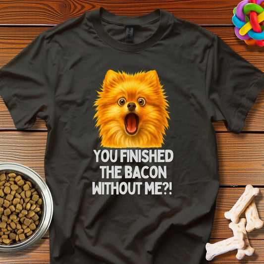 Bacon Betrayal: Pomeranian Shock Meme, Viral Pet Comedy - T-Shirt - Wooferface