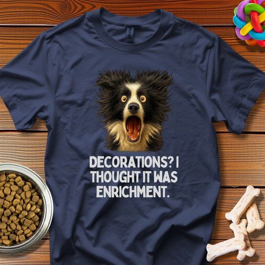Border Collie Mayhem: Electrified Canine Meme, High - Energy Dog Comedy - T-Shirt - Wooferface