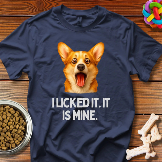 Canine Confessions: Mischievous Corgi Meme, Digital Pet Portrait Art - T-Shirt - Wooferface