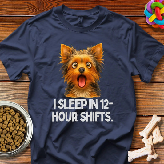 Exhausted Workplace Pup: Long Shift Humor, Viral Dog Meme Graphic - T-Shirt - Wooferface