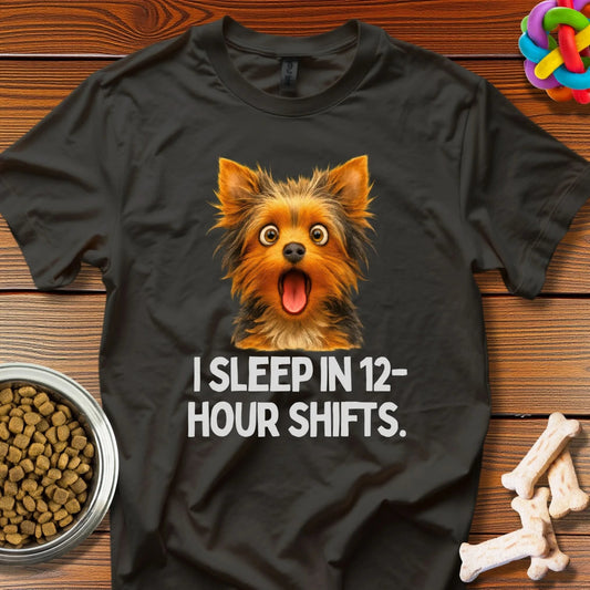 Exhausted Workplace Pup: Long Shift Humor, Viral Dog Meme Graphic - T-Shirt - Wooferface
