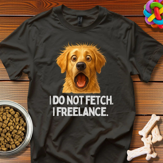 Freelance Fetch: Digital Dog Meme, Professional Humor Illustration - T-Shirt - Wooferface