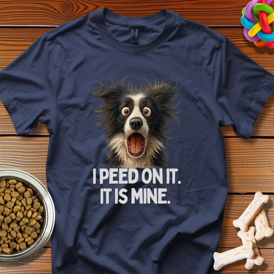 Furry Mayhem: Comedic Border Collie Portrait, High - Resolution Canine Comedy - T-Shirt - Wooferface