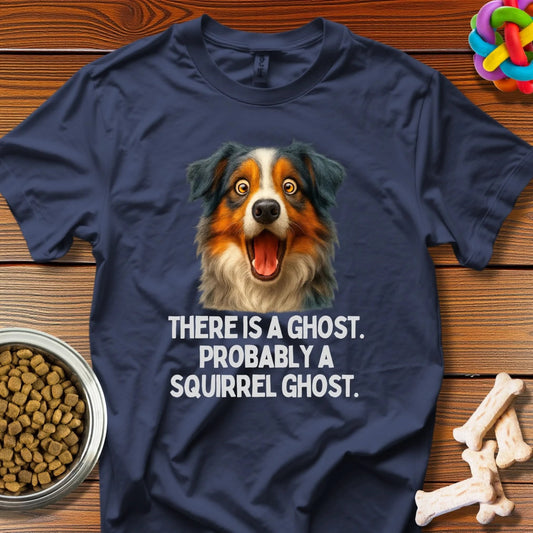Ghost Alert: Australian Shepherd Meme, Viral Dog Comedy Graphic - T-Shirt - Wooferface