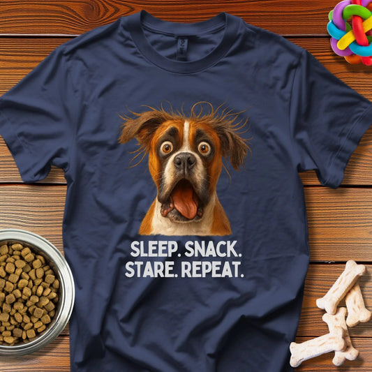 Lazy Dog Lifestyle: Comedic Canine Portrait, High - Contrast Pet Photography - T-Shirt - Wooferface