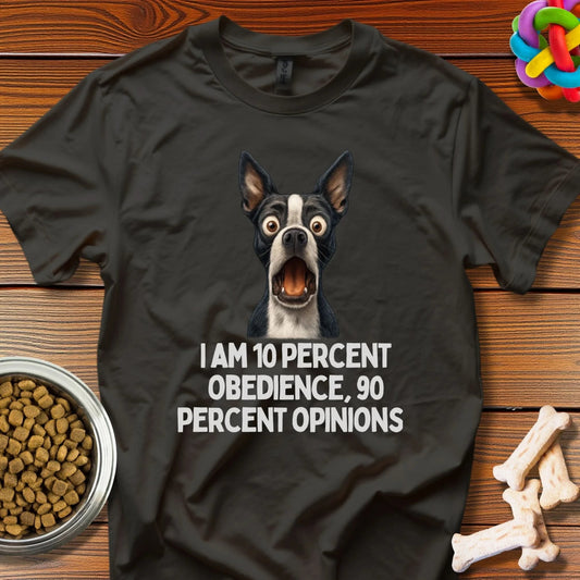 Opinionated Pup: Boston Terrier Personality Portrait, Canine Humor Meme Art - T-Shirt - Wooferface