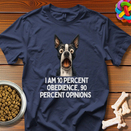 Opinionated Pup: Boston Terrier Personality Portrait, Canine Humor Meme Art - T-Shirt - Wooferface