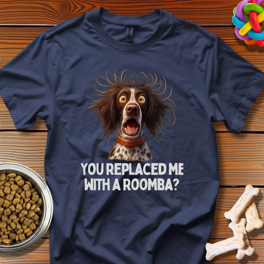 Roomba Rebellion: Furry Existential Crisis, Digital Pet Meme Humor - T-Shirt - Wooferface