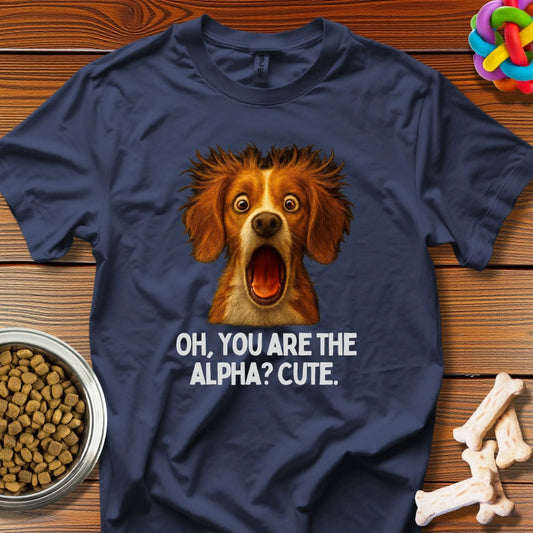 Shocked Canine Supremacy: Golden - Haired Dog Meme, High - Contrast Animal Portrait - T-Shirt - Wooferface