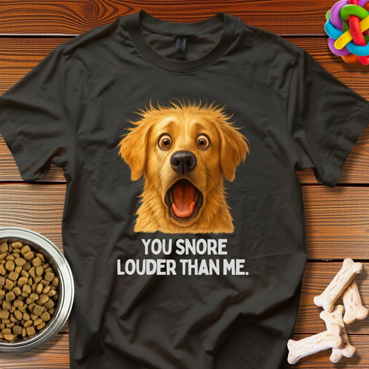 Snoring Showdown: Loud Nighttime Comedy, Golden Retriever Meme Art - T-Shirt - Wooferface