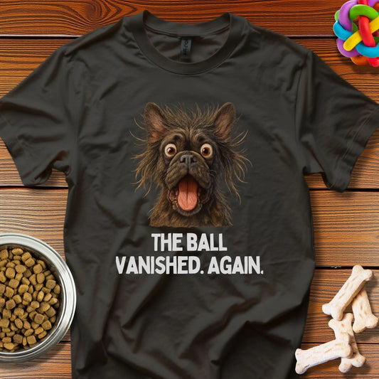 Vanishing Act: The Bewildered Pooch, Photorealistic Canine Comedy - T-Shirt - Wooferface