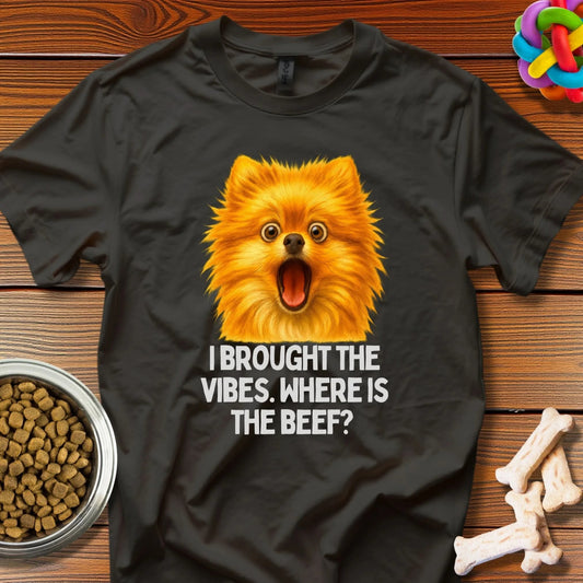 Viral Pup Vibes: Internet Meme Dog Portrait, Comedic Animal Photography - T-Shirt - Wooferface